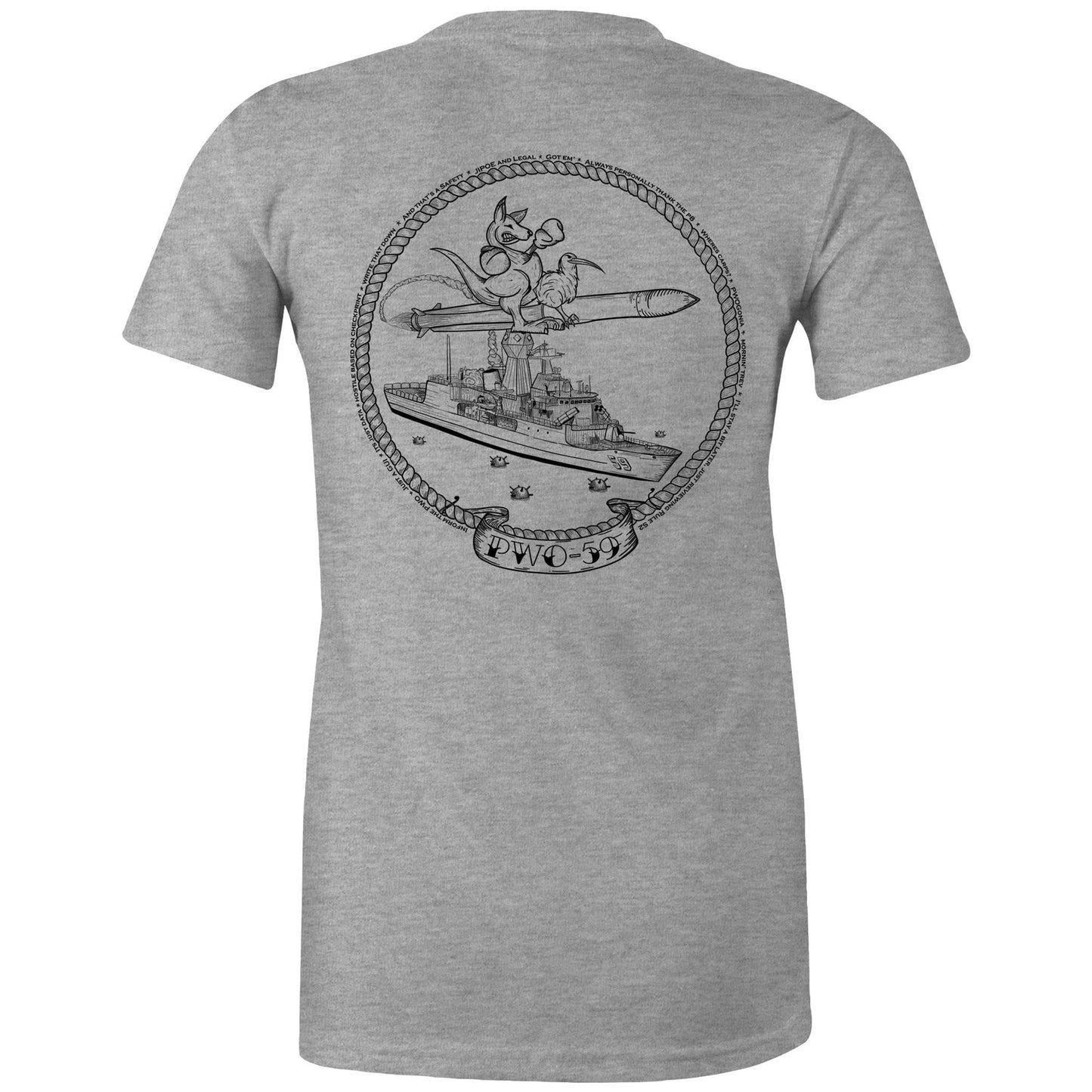 RumMonkey-American-traditional-tattoo Grey Marle / Extra Small PWO59 Course - Women's T-shirt