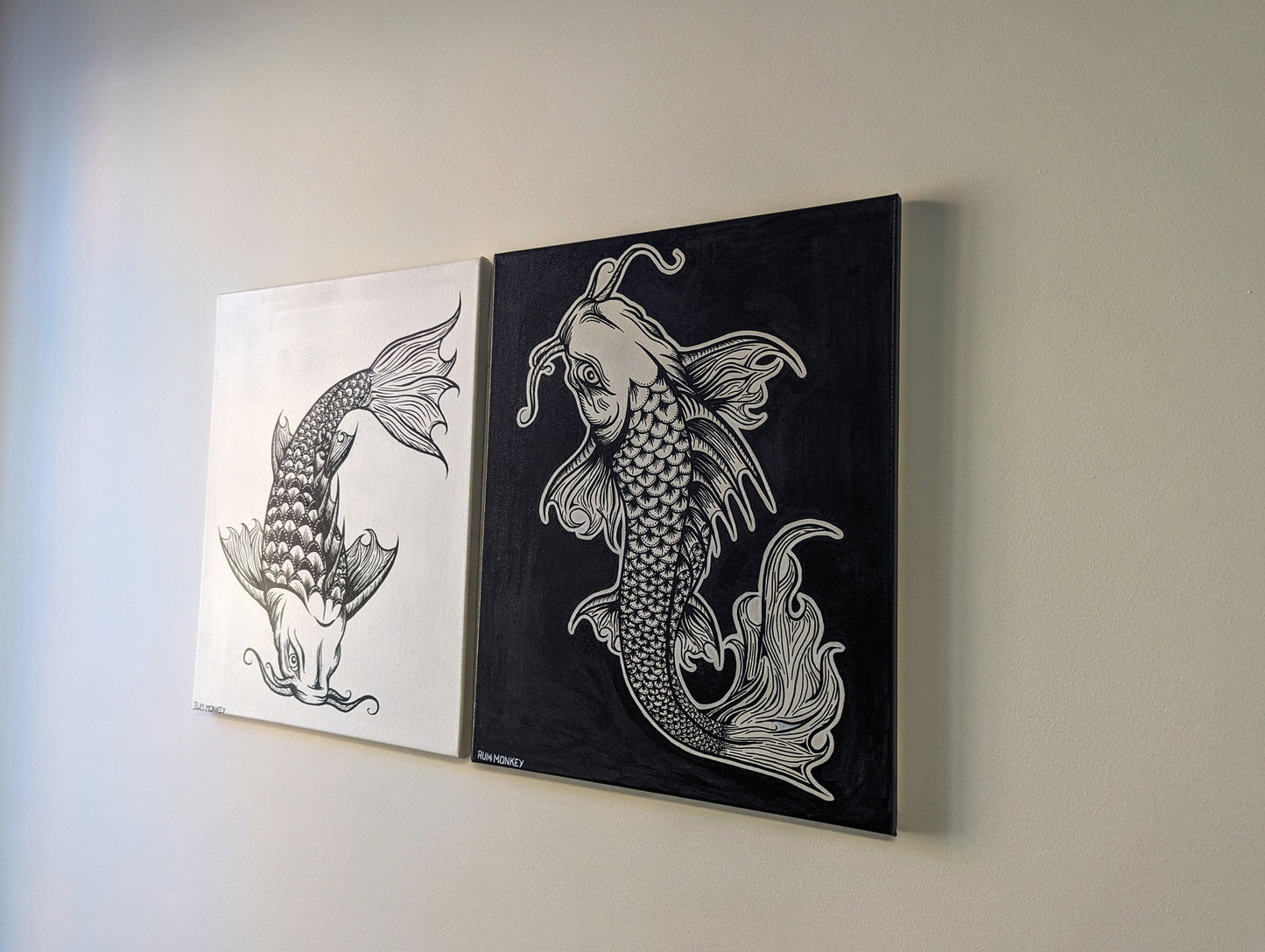 RumMonkey-American-traditional-tattoo Koi Pair