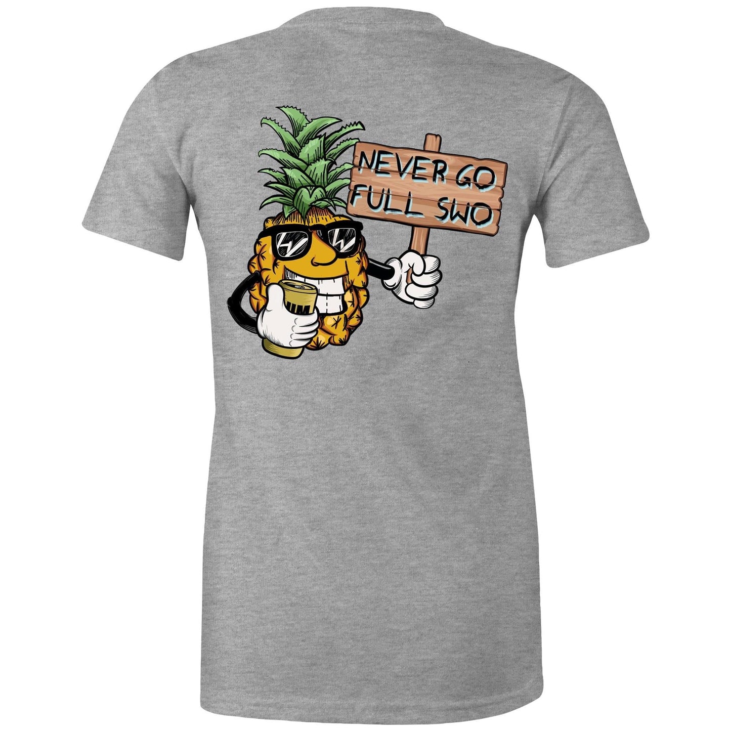RumMonkey-American-traditional-tattoo Grey Marle / Extra Small “Never GO Full SWO” - PWO and OPS room  Women's Maple Tee