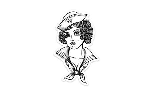 RumMonkey-American-traditional-tattoo Sailor Lady - Sticker
